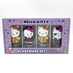 Sanrio Hello Kitty Halloween Glassware Set of 4 10 oz Glasses Brand New